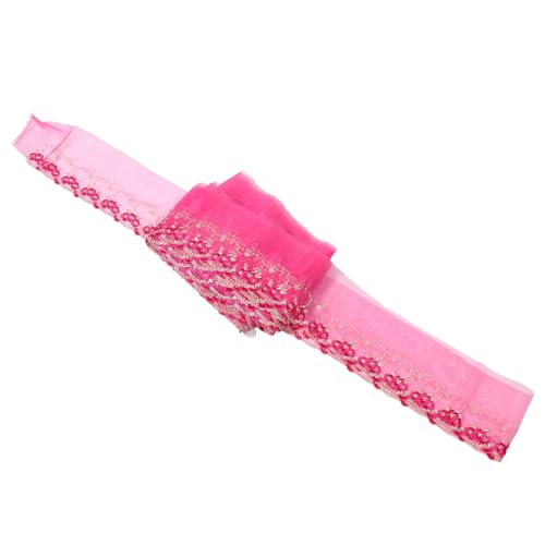 Housoutil Stickerei Spitze Alles zum Geburtstagsband für Blumenstrauß dünnes Spitzenband Spitzenapplikation dehnbares Spitzenband Spitzenbänder zum Basteln Bandreste Polyester Rosig von Housoutil