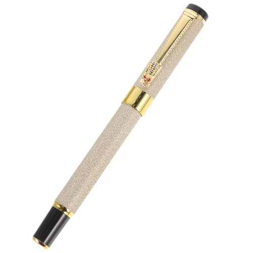 Housoutil Stift Füller Tinte Kalligraphie Schwarzer Füllfederhalter Einziehbarer Füllfederhalter Feiner Füllfederhalter Brunnen Wieder Auffüllbar Füllfederhalter Schreiben Beige Eisen von Housoutil