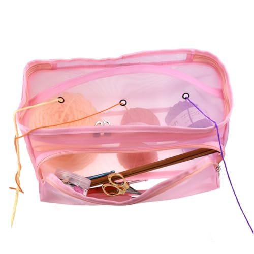 Housoutil Stricktasche Organizer Nylonnetz mit Reißverschluss Große Aufbewahrung für Stricknadeln Häkelzubehör und Nähutensilien Tragbar und Leicht Housoutil Stricktasche Organizer Nylonnetz mit Reißverschluss Große Aufbewahrung für Stricknadeln Häkelzubehör und Nähutensilien Tragbar und Leicht von Housoutil
