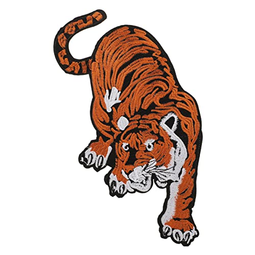 Housoutil Tiger -Stoffaufkleber Stickerei nähen Flicken für Kleidung bestickt Handwerk Dekoration Flecken Tiger-Tier-Patches gestickte Aufnäher Tasche Tier Patches Tiger-Tierapplikation von Housoutil