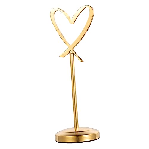 Housoutil Tischkartenclip Schlüssel Büfett Karten unterzeichnen Inhaber steht Stand dekorativer Tischkartenhalter Tischnummernhalter für die Hochzeit Rostfreier Stahl Golden von Housoutil