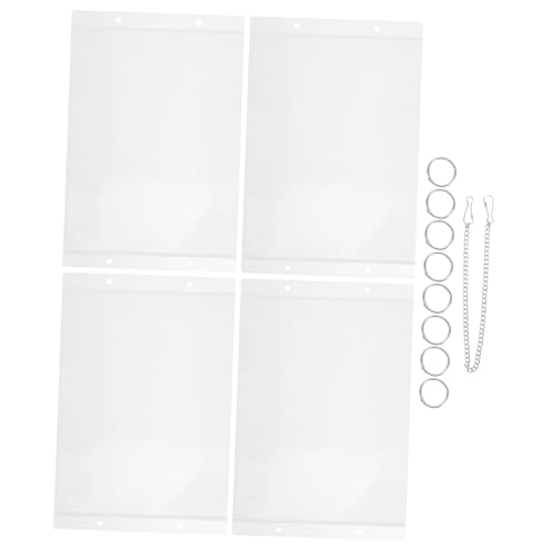 Housoutil Transparent Preisetikettenhalter mit Seitenöffnung Hängender Organizer für Supermarktposter Robuste Preisschildtasche mit Kette zur Schnellen Preisanpassung von Housoutil