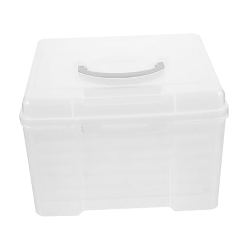 Housoutil Transparente Aufbewahrungsbox mit Fächern Praktische Sortierbox für Grußkarten und Dokumente Leicht Langlebig und Platzsparend für Zuhause Büro und Schule von Housoutil