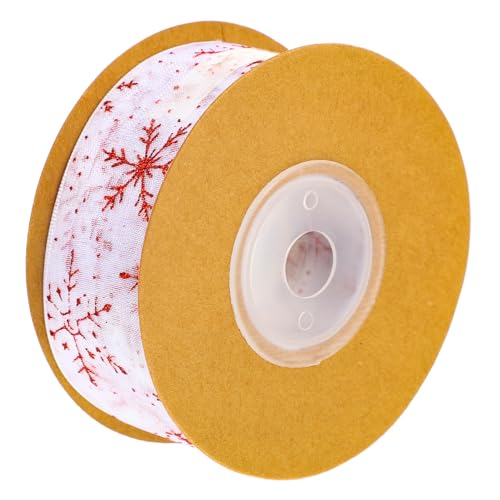 Housoutil Transparente Schneeflocken-geschenkbänder DIY Geschenkbox Verpackungsband für Weihnachten Silbernes Weihnachtsdekoband für Schleifen Party Handwerksdeko von Housoutil