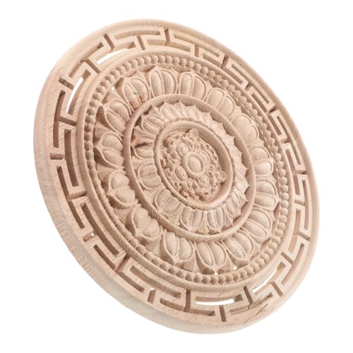 Housoutil Unlackierte Runde Holz Mandala Blumen Applikation Handgeschnitzte Möbelverzierung Holz Dekoration für Schrank Bett Tür Europäisches Design Naturbelassen Langlebig Housoutil Unlackierte Runde Holz Mandala Blumen Applikation Handgeschnitzte Möbelverzierung Holz Dekoration für Schrank Bett Tür Europäisches Design Naturbelassen Langlebig von Housoutil
