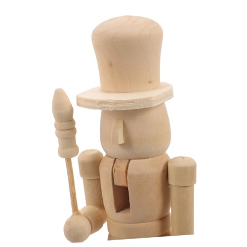 Housoutil Unlackierter Holz DIY Bausatz Bemalbare Weihnachtsdekoration Robuste Holzfigur Kreativer Soldat für Personalisierte Bastelprojekte und Festliche Wohnraumgestaltung von Housoutil