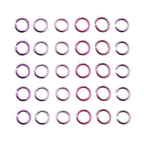 Housoutil Verbindungsringe Ringe Eloxiert Biegeringe Schmuckherstellung Farben Abstandsringe Aluminiumringe DIY Zubehör Lila 1080 Stück von Housoutil