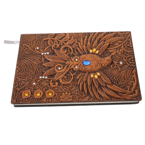 Housoutil Vintage Embossed PU Notizbuch Reisemappe mit Leicht für Notizen Skizzen Tagebuchführung Rote Kupferfarbe Perfektes für Besondere Anlässe von Housoutil