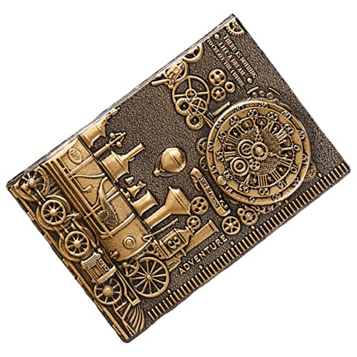 Housoutil Vintage PU Notizbuch Geprägtes Tagebuch mit Elegantem Design für Büro Reisen und Kreative Notizen Farbiges Handgefertigt Grün Bronze von Housoutil