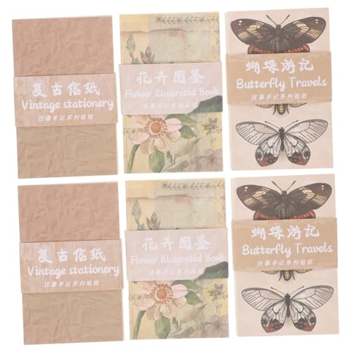 Housoutil Vintage Scrapbook Papier Diy Bastelpapier ohne Kleber Retro Design für Scrapbooking Journaling und Projekte Vielseitige Muster und Langlebige von Housoutil
