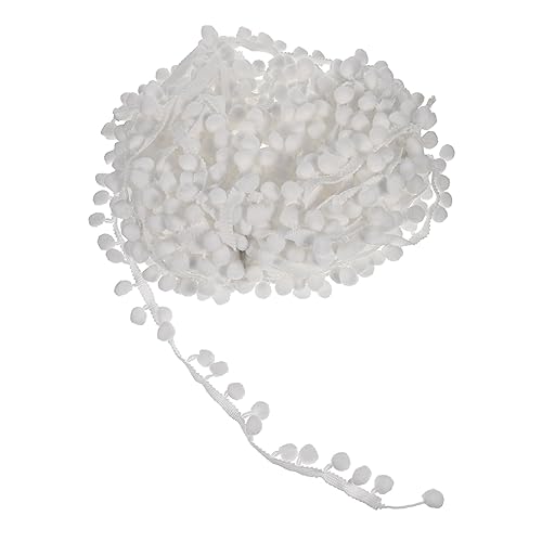 Housoutil Vorhang Dekoration Quasten Dekorationen trimmt Pom-Pom-Fransen Pastell puppen kleidung puppen klamotten home dekoration party mitgebsel kleidung DIY zubehör Plüsch Acrylgarn Weiß von Housoutil