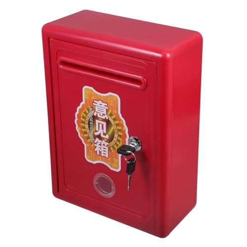 Housoutil Vorschlagsbox Mailbox -Sperre Posthalter für den Außenbereich externe Postfächer Mailboxen Türbriefkasten wandmontierter Briefkasten Wandmontagepostfächer Ticketinhaber Metall rot von Housoutil