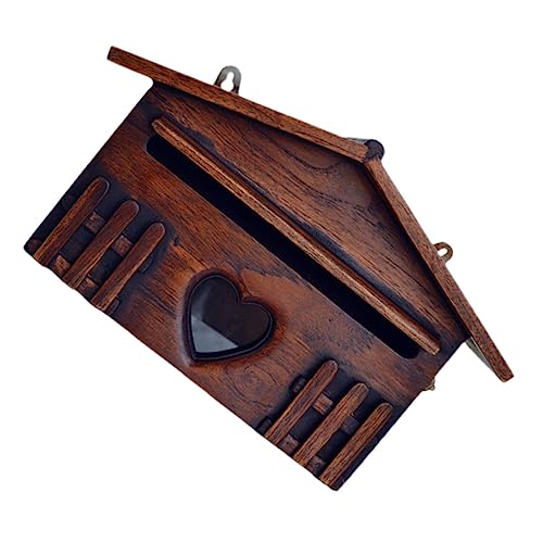 Housoutil Wandmontage Briefkasten Aus Holz Im Vintage Stil Wetterfester Und Robuster Posthalter Für Außenbereich Zur Aufbewahrung Von Briefen Zeitungen Und Karten von Housoutil