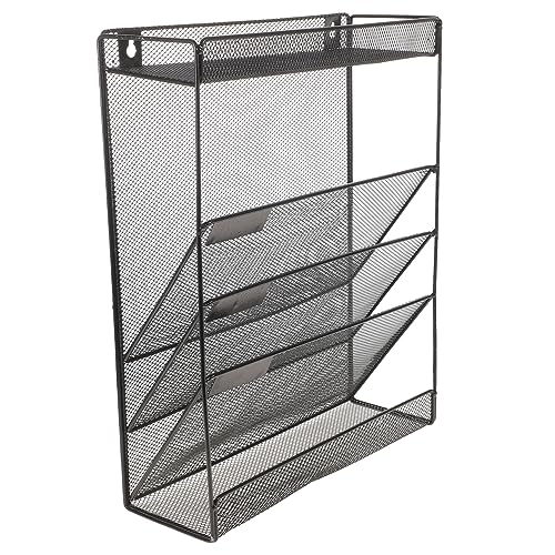 Housoutil Wandregal Aus Metall Mit Haken Montagefreundlicher Aktenhalter Für Büro Und Zuhause Praktische Aufbewahrung Für Magazine Dokumente von Housoutil