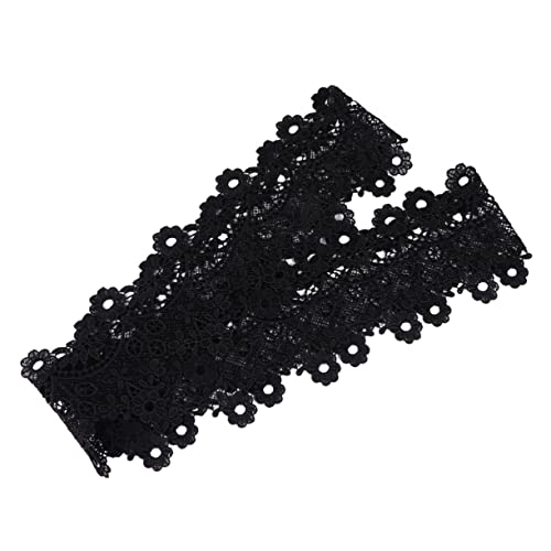Housoutil Wasserlösliche Stickspitze Nähen Stickerei Schmücken Bandspitze Blume Blume Spitzenmilchfaser Bastelspitze Schwarz von Housoutil