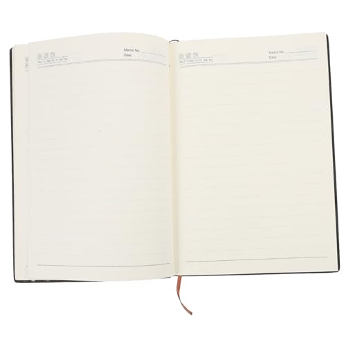 Housoutil Weicher Leder -notizblock A5-planer Tragbares Planer-notizbuch Buch Planen Täglich Planer Für Studenten Journal -notizbuch Schreibwaren Tagebuch Notizbilder Arbeiten Schwarz Papier von Housoutil