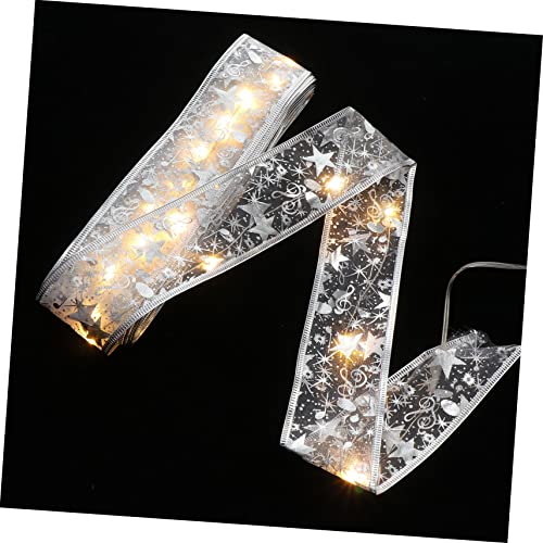Housoutil Weihnachtliche LED Band Dekoration Glühendes Stoffband mit Warmweißen Lichtern für Weihnachtsbaum Party Deko Batteriebetrieben Langlebig und Leicht Aufzuhängen von Housoutil
