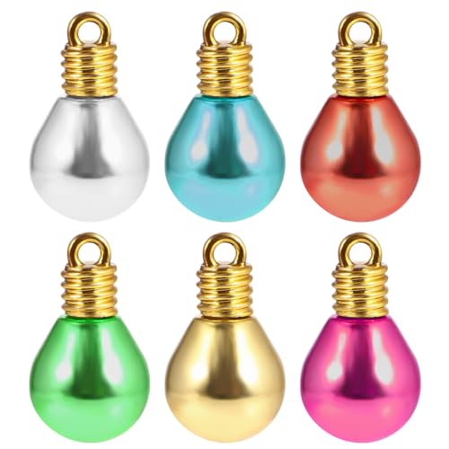 Housoutil Weihnachts-mini-glühbirnenperlen, 100 Stück, Bunte Weihnachts-glühbirnenperlen aus Kunststoff, Anhänger, Baumschmuck für Heimwerker, Basteln, Armbänder, Schmuckherstellung, Housoutil Weihnachts-mini-glühbirnenperlen, 100 Stück, Bunte Weihnachts-glühbirnenperlen aus Kunststoff, Anhänger, Baumschmuck für Heimwerker, Basteln, Armbänder, Schmuckherstellung, von Housoutil