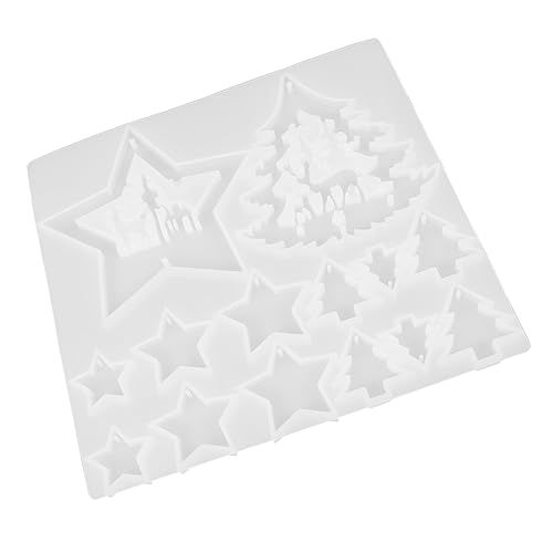Housoutil Weihnachtsbaum und Stern Silikonform für Diy Anhänger Epoxidharz Gießform für Weihnachtsdekoration Wiederverwendbar nicht Haftend Handwerk und von Housoutil