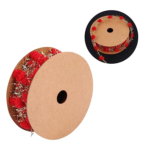 Housoutil Weihnachtsbaumschmuckband Bänder Für Handwerk Lametta Dekorationen Weißes Band Pom Party Drinnen Basteln Dekorativ Ornamente Urlaub Weihnachten Hängend Schleife Trimmen Rot Textil- von Housoutil