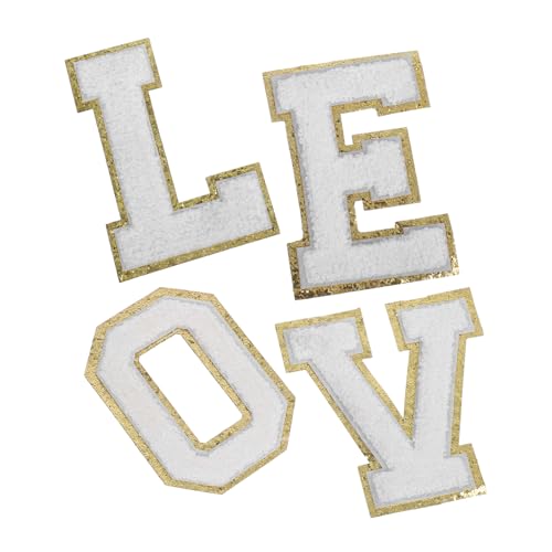 Housoutil Weiße Chenille Aufnäher mit Goldfarbenem Rand Love Letter Bügelapplikationen zum Aufbügeln Langlebige Polyester Patches für Jacken Rucksäcke Hüte Einfache DIY Kleidung Verzierung Housoutil Weiße Chenille Aufnäher mit Goldfarbenem Rand Love Letter Bügelapplikationen zum Aufbügeln Langlebige Polyester Patches für Jacken Rucksäcke Hüte Einfache DIY Kleidung Verzierung von Housoutil