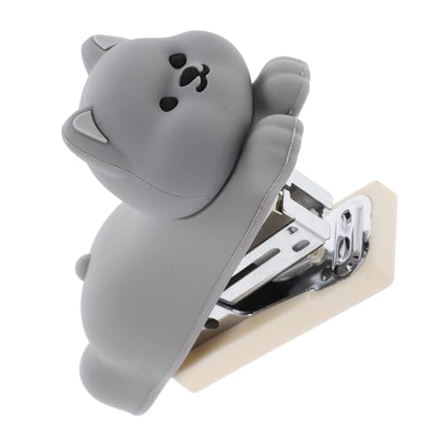 Housoutil Welpenhefter Desktop-Hefter Hefter für Schreibtisch Heavy Duty Cartoon-Hefter Bürohefter für den Schreibtisch Kinderhefter Langarm-Hefter Handhefter zum Basteln Kieselgel Grau von Housoutil