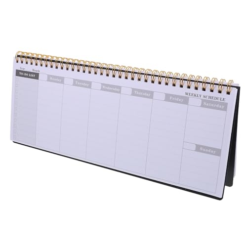 Housoutil Wochenplaner Agenda bürobedarf zeitmanagement tagesplanung Tagesplaner Wochenkalender täglich Kalender-Notizbuch wöchentliche Notizblöcke Zeitplan-Notizbuch Notizbücher Eisen Black von Housoutil