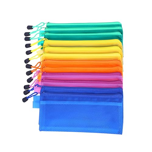 Housoutil Zipper Aktenbeutel Mit Reißverschluss Vielseitig Für Bürobedarf Und Reiseunterlagen Zufällige Robustes PVC Für Dokumentenorganisation von Housoutil