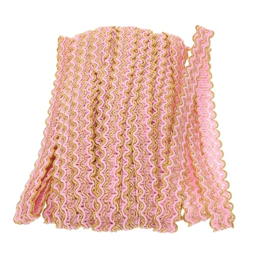 Housoutil Zubehör Spitzendekoration Nähen Rüschen Dekorative Stickerei Besätze Quaste Stoff Patches Kleidungsstück Geflochtene Streifen Fransen Kleidung Trim Zopf Trim Rosa Polyester Garn von Housoutil