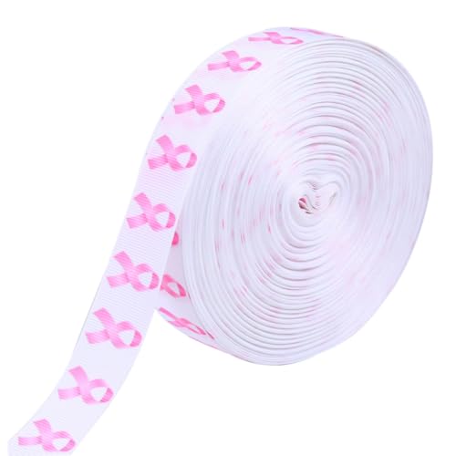Housoutil rosa Schleife Verpackung Krebs Hochzeit Lieferungen Brust Ripsband Handwerksband rosa Bänder Wickelband geschenkband Geschenkstreifen geripptes band selber machen Grosgrain Ribbon von Housoutil