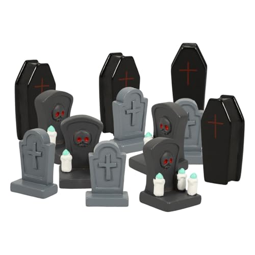 Mini Grabsteine Aus Kunstharz, 12 Stück Halloween Miniatur Grabsteine Statue, Friedhof Skelett Halloween Party-Deko FüR Party Zuhause Und BüRo von Housoutil