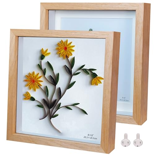 3D Teakholz Bilderrahmen quadratisch Holz Objektrahmen 20x20cm 2er-Pack Schattenbox Fotorahmen Hergestellt aus Massivholz und Echtglas Tiefe 1,5 cm 3D Teakholz Bilderrahmen quadratisch Holz Objektrahmen 20x20cm 2er-Pack Schattenbox Fotorahmen Hergestellt aus Massivholz und Echtglas Tiefe 1,5 cm von Houstimi