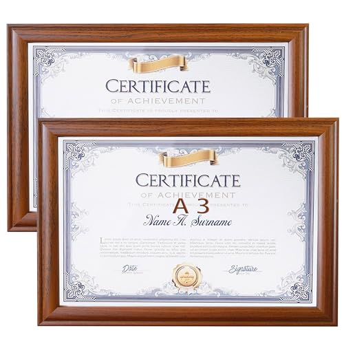 Houstimi Bilderrahmen A3 Holz Braun Zertifikat Rahmen 2er-Pack 29,7x42 cm Dokumentenrahmen Picture Frame A3 Fotorahmen Bio-Acrylglas Posterrahmen Foto Display Houstimi Bilderrahmen A3 Holz Braun Zertifikat Rahmen 2er-Pack 29,7x42 cm Dokumentenrahmen Picture Frame A3 Fotorahmen Bio-Acrylglas Posterrahmen Foto Display von Houstimi