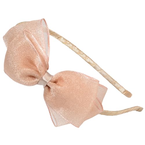 HoveBeaty Schleifen-Stirnband aus weicher Spitze mit Schleife, Perlgarn, perfektes Haar-Accessoire für Party und Cosplay (Champagner) von HoveBeaty