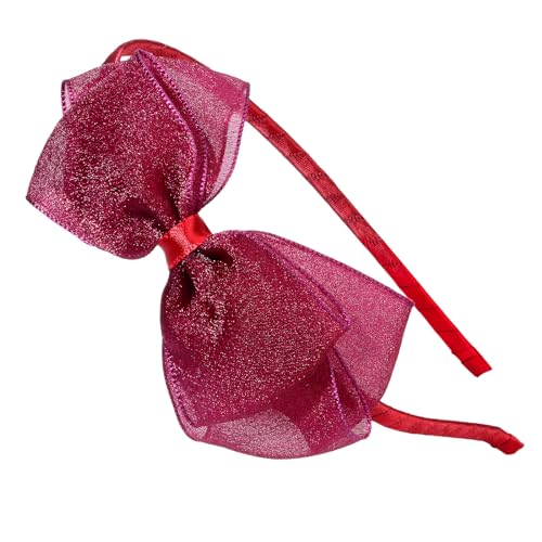 HoveBeaty Schleifen-Stirnband aus weicher Spitze mit Schleife, Perlgarn, perfektes Haar-Accessoire für Party und Cosplay (Weinrot) von HoveBeaty