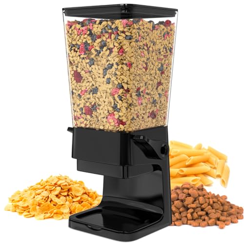 Hovea - Müslispender mit Kapazität 5L - Spender Für Cerealien, Cornflakes, Müsli, Pasta, Trockenfutter - Futterspender Hund & Katze - Küche, Frühstück - Rot - CR502 von Hovea