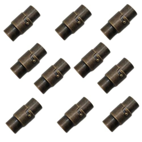 10 Stück Schmuckarmbandverschlüsse für Lederhalsketten, Armbandkordeln, Endkappen zur Schmuckherstellung (Retro-Bronze, 0, 3 cm) von HoveeLuty
