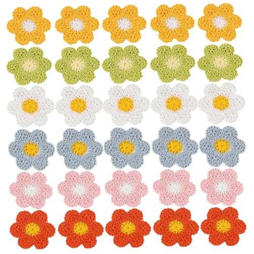 30 Stück Häkelblumen, süße DIY-Sonnenblumen-Stoffflicken, gestrickte Blumen, dekorative Aufnäher zum Aufnähen von Bastelzubehör, Häkelblumen-Nähzubehör, Blumen-Aufnäher zum Aufbügeln 30 Stück Häkelblumen, süße DIY-Sonnenblumen-Stoffflicken, gestrickte Blumen, dekorative Aufnäher zum Aufnähen von Bastelzubehör, Häkelblumen-Nähzubehör, Blumen-Aufnäher zum Aufbügeln von HoveeLuty