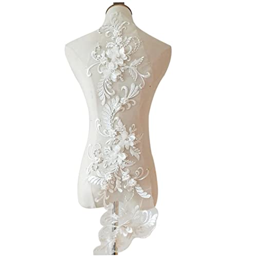 Blütenblumen-Applikation, Perlen-Pailletten, Blumen-Spitzen-Aufnäher, Brautkleid, geprägte Perlenstickerei, Spitzenapplikationen, Motiv zum Nähen, Basteln, weiße Mieder-Applikation, Diamant-Appli Blütenblumen-Applikation, Perlen-Pailletten, Blumen-Spitzen-Aufnäher, Brautkleid, geprägte Perlenstickerei, Spitzenapplikationen, Motiv zum Nähen, Basteln, weiße Mieder-Applikation, Diamant-Appli von HoveeLuty
