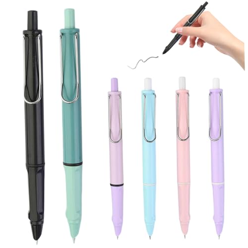Füllfederhalter mit Clip, 6 Stück, 6 Farben, 5,7 Zoll, einziehbarer Füllfederhalter mit 0,38 mm Spitze und Stiftkappe, nachfüllbare Füllfederhalter zum Schreiben, Training, Füllfederhalter-Set, Füllfe Füllfederhalter mit Clip, 6 Stück, 6 Farben, 5,7 Zoll, einziehbarer Füllfederhalter mit 0,38 mm Spitze und Stiftkappe, nachfüllbare Füllfederhalter zum Schreiben, Training, Füllfederhalter-Set, Füllfe von HoveeLuty