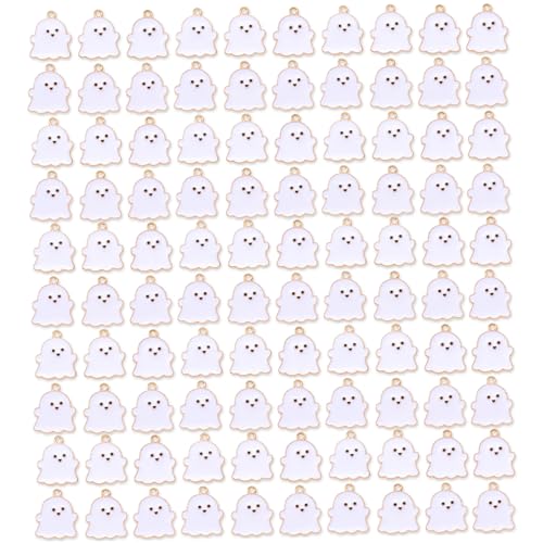 Geisterperlen, Zinklegierung, niedliche Halloween-Perlen für Schmuckherstellung, Schlüsselanhänger, Ohrring-Zubehör, Geister-Ohrringe, Halloween, für Schmuckherstellung, Charm, 100 Stück Geisterperlen, Zinklegierung, niedliche Halloween-Perlen für Schmuckherstellung, Schlüsselanhänger, Ohrring-Zubehör, Geister-Ohrringe, Halloween, für Schmuckherstellung, Charm, 100 Stück von HoveeLuty