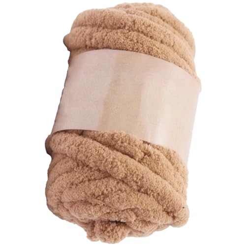 Grobes Garn zum Häkeln, 250 g, Strick-Chenillegarn, weiches, dickes Garn, DIY, flauschige, grobe Wolle für Decken, Pullover, Schals, Khaki, dickes, dicke Wolle, grobes zum Häkeln von HoveeLuty