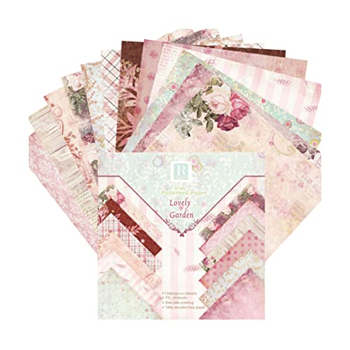 HoveeLuty Scrapbook-Papier, florales Kartonpapier, Vintage-Origami-Papier, DIY, 15 x 15 cm, Album-Scrapbook-Kartenpapier, 24 Stück, Vintage-gestempeltes, florales Kartonpapier HoveeLuty Scrapbook-Papier, florales Kartonpapier, Vintage-Origami-Papier, DIY, 15 x 15 cm, Album-Scrapbook-Kartenpapier, 24 Stück, Vintage-gestempeltes, florales Kartonpapier von HoveeLuty
