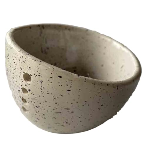 Kräuterschälchen mit 4 Löchern unterschiedlicher Größe, Kräuterschälchen aus weißer Keramik, 9, 9 x 8, 6 x 6, cm, Mehrzweck-Schälchen für Gemüse Kräuterschälchen mit 4 Löchern unterschiedlicher Größe, Kräuterschälchen aus weißer Keramik, 9, 9 x 8, 6 x 6, cm, Mehrzweck-Schälchen für Gemüse von HoveeLuty