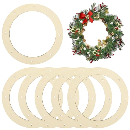 Kranzform, 25,4 cm, unlackierter Holzkranzrahmen, Vorloch-Holzringe zum Basteln, Heimdekoration, Ringe zum Basteln, unlackierte Rahmen, Holzreifen für von HoveeLuty