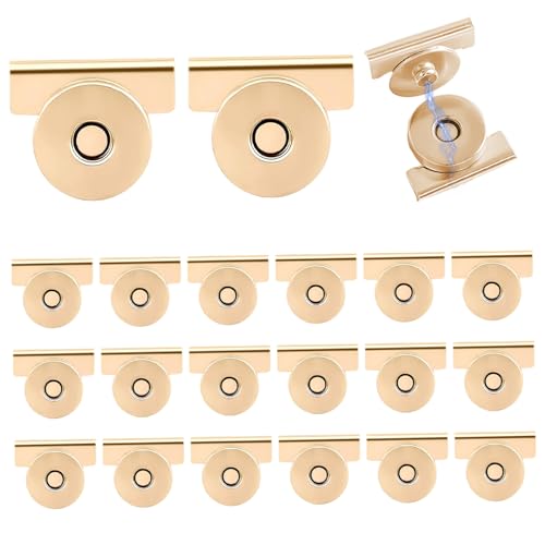 Magnetischer Geldbörsenverschluss, 20 Stück, nahtlose Druckknöpfe aus Metall, Magnetknöpfe für Kleidung, Tragetaschen und Bastelarbeiten, Druckknöpfe für Geldbörsen, Schnappverschluss für Kleidung von HoveeLuty