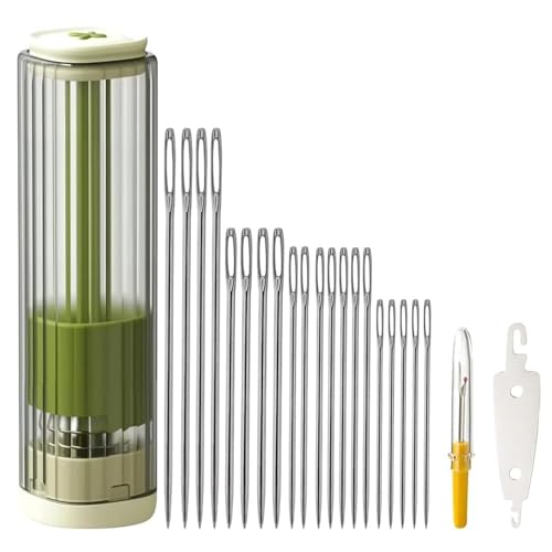 Magnetisches Nadeletui-Set, tragbares Nähnadeletui mit Nadeln, Einfädler und Uneinfädler, Werkzeug für Leder, Nähen, DIY, Handwerk, Nadeln, Magnethalter von HoveeLuty