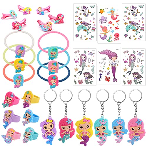 HOWAF 30 Stück Meerjungfrau Party Set, Meerjungfrau Armband, Ringe, kindertattoos, Haarspange, Schlüsselanhänger für Kinder Gastgeschenke Mädchen deko Kindergeburtstag Mitgebsel HOWAF 30 Stück Meerjungfrau Party Set, Meerjungfrau Armband, Ringe, kindertattoos, Haarspange, Schlüsselanhänger für Kinder Gastgeschenke Mädchen deko Kindergeburtstag Mitgebsel von HOWAF