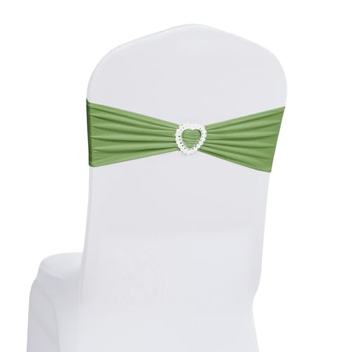 Howhic Stuhlschärpen aus Elastan, Stuhlschleifen, Stretch-Stuhlbezug mit Schnalle, universal, elastische Stuhlbänder für Hochzeit, Bankett, Party, Event, Dekoration, Salbeigrün, 120 Stück Howhic Stuhlschärpen aus Elastan, Stuhlschleifen, Stretch-Stuhlbezug mit Schnalle, universal, elastische Stuhlbänder für Hochzeit, Bankett, Party, Event, Dekoration, Salbeigrün, 120 Stück von Howhic