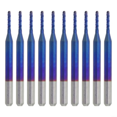 HpLive 10 Stück 1/8 Zoll Schaft 1,8 mm Hartmetall Fräser Blau Beschichtet CNC Router Bits für PCB Holz Kunststoff Metall HpLive 10 Stück 1/8 Zoll Schaft 1,8 mm Hartmetall Fräser Blau Beschichtet CNC Router Bits für PCB Holz Kunststoff Metall von HpLive